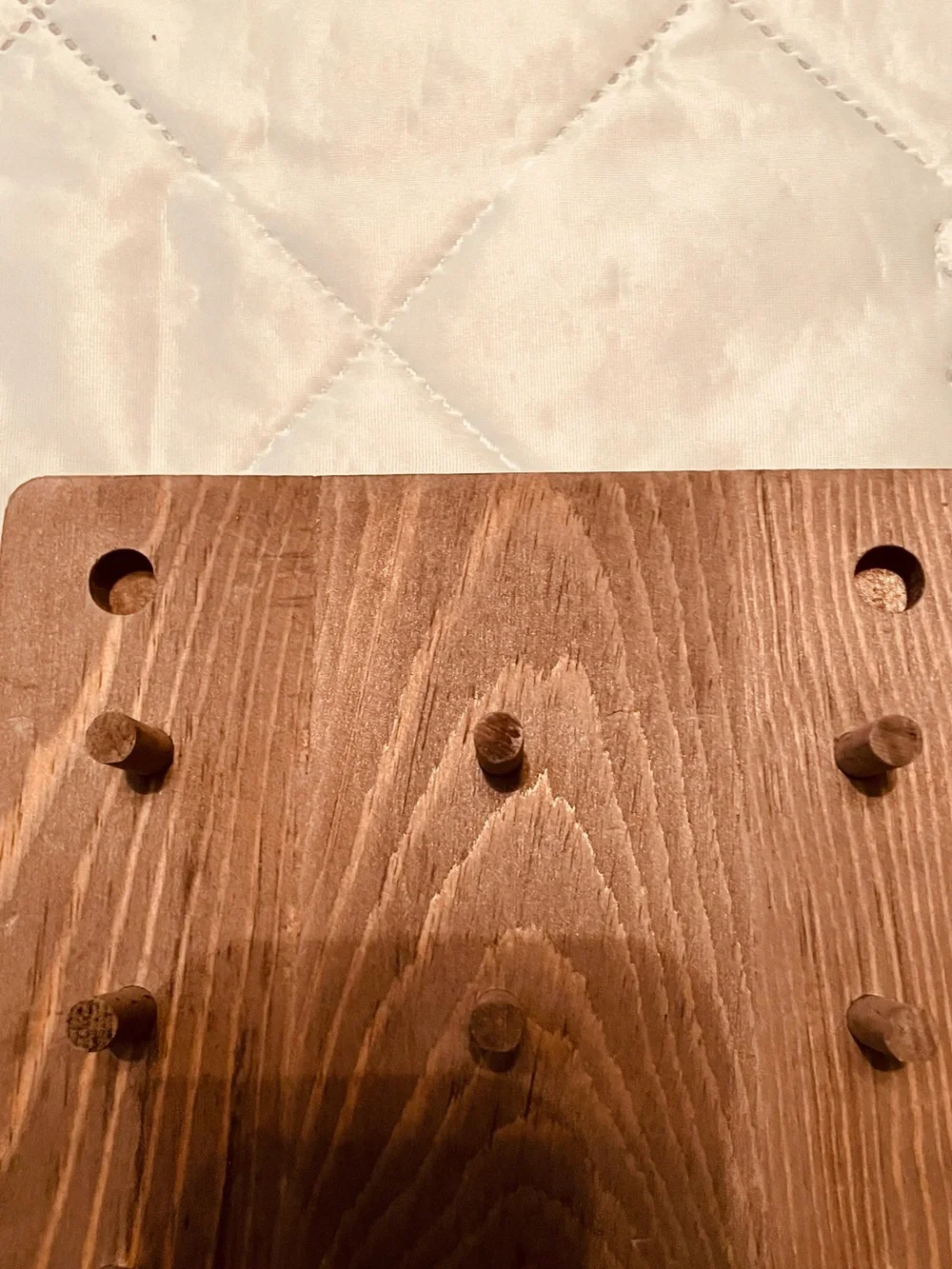 Rustic Wooden Peg Hook Rack - Brown